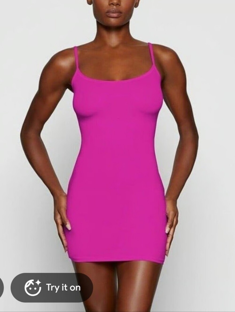 Skims Fits Everybody Mini Slip Dress Fuschia Tank Pink Purple M